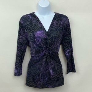 Chaus Multicolor 3/4 Sleeve Blouse Size PXL L-67